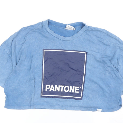Pantone Women's Blue Classic Cropped T-Shirt, Size M