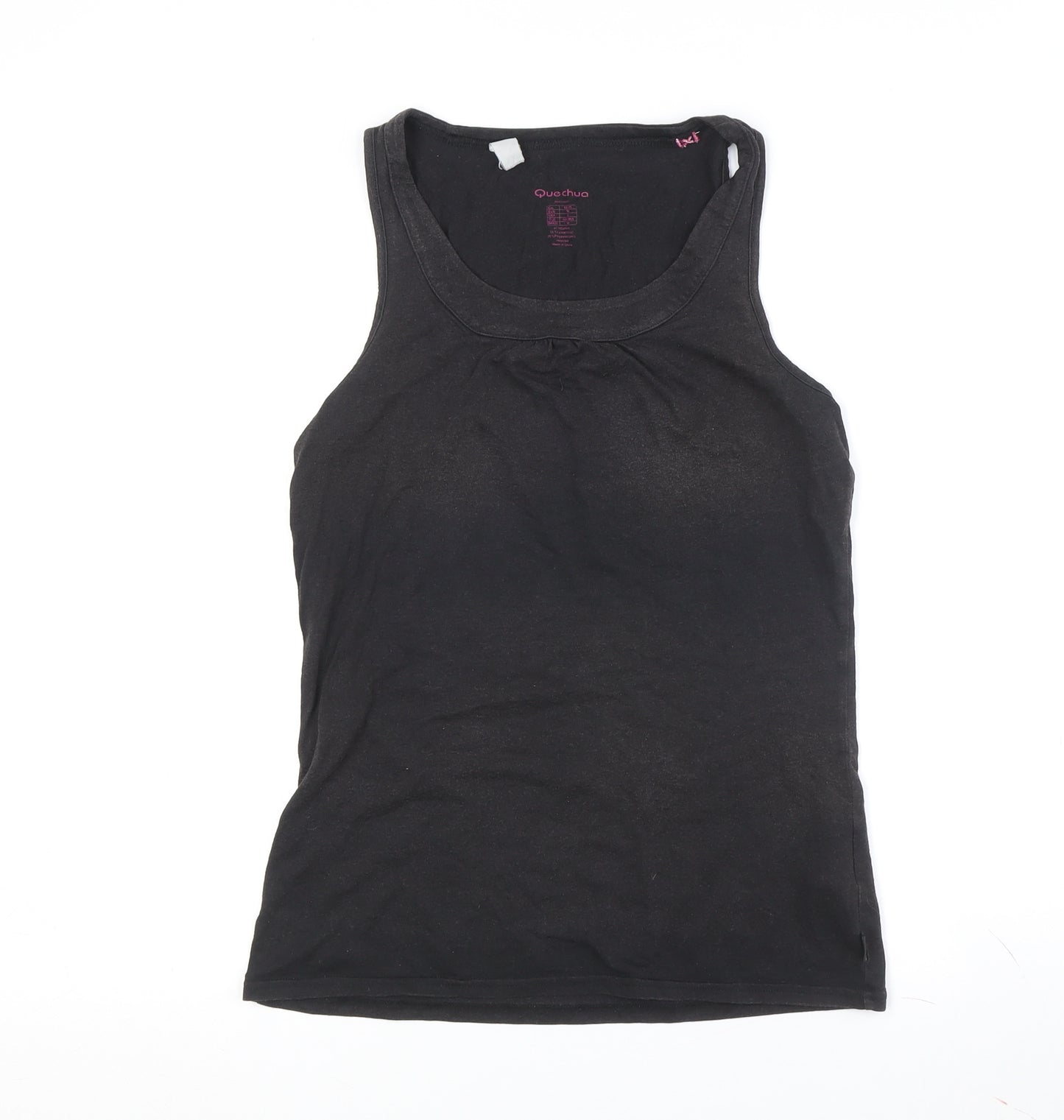 Quechua Women's Black Tank Top, Size M, Lightweight Jersey