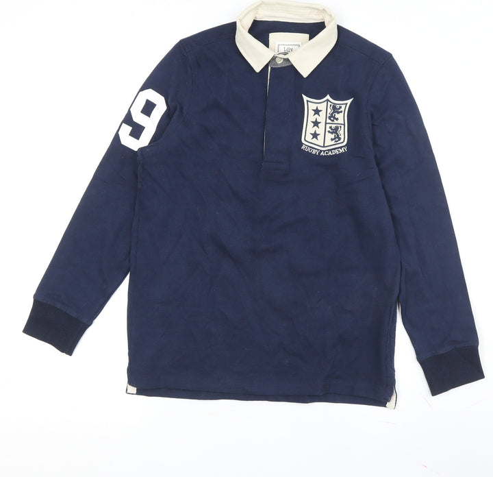 Lily & Dan Boys Blue Polo Long Sleeve Rugby Shirt 11-12 Years