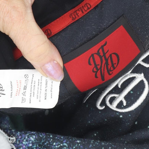 DFND Boys Black Multicoloured Hoodie Size 9-10 Galaxy Print