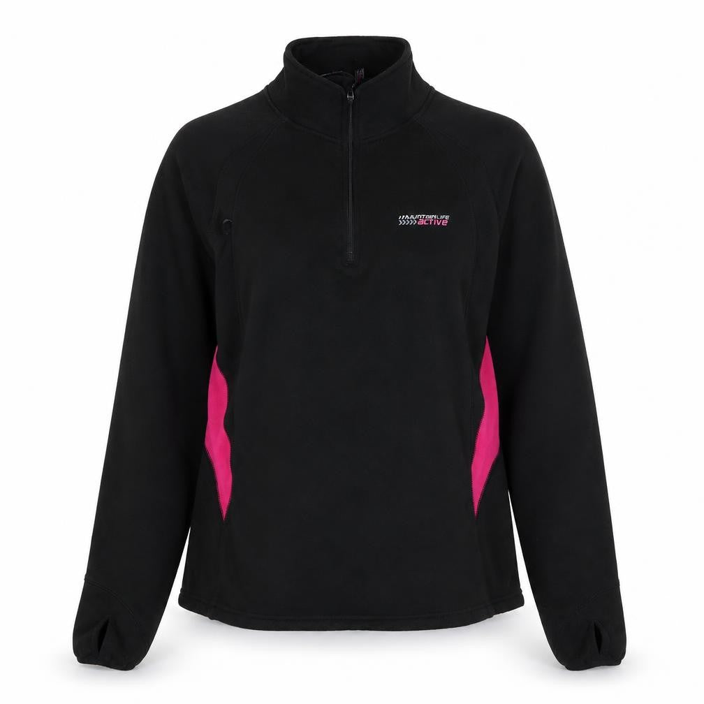 Front view of Mountain Life Women's Black Pullover Hoodie, L