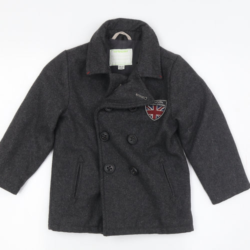 Vertbaudet Boys Grey Pea Coat, 4 Years - Warm & Stylish