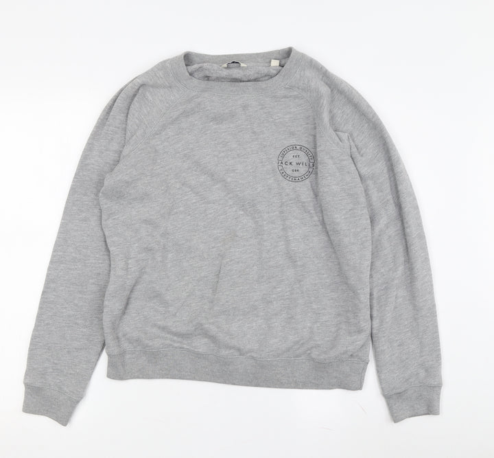 Jack Wills Women's Grey Pullover Sweatshirt Size 4