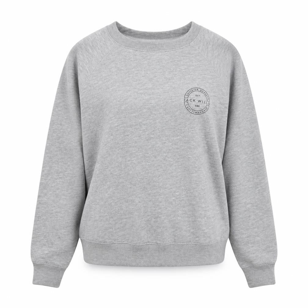Front view of Jack Wills Women's Grey Pullover Sweatshirt, size 4