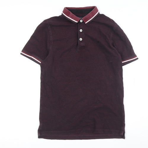 Jack & Jones Men's Red Polo, Medium, Short Sleeve, Cotton