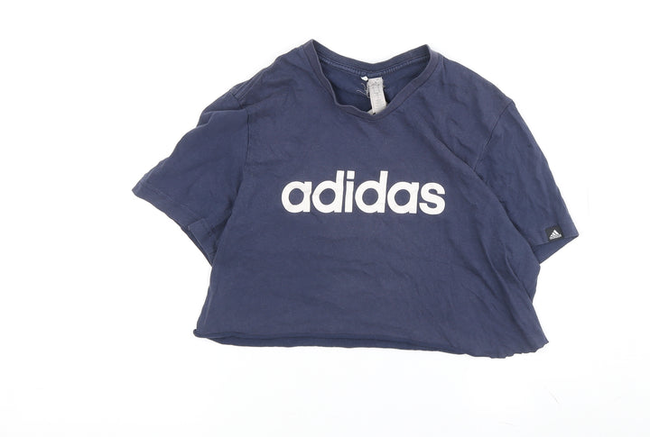 Adidas Unisex Blue Crew Neck Logo T-Shirt M