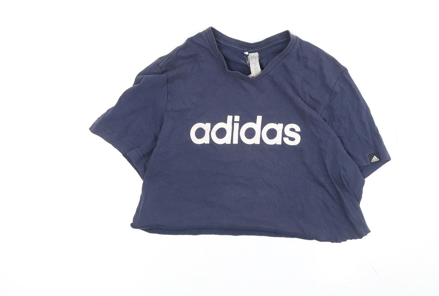 Adidas Unisex Blue Crew Neck Logo T-Shirt M