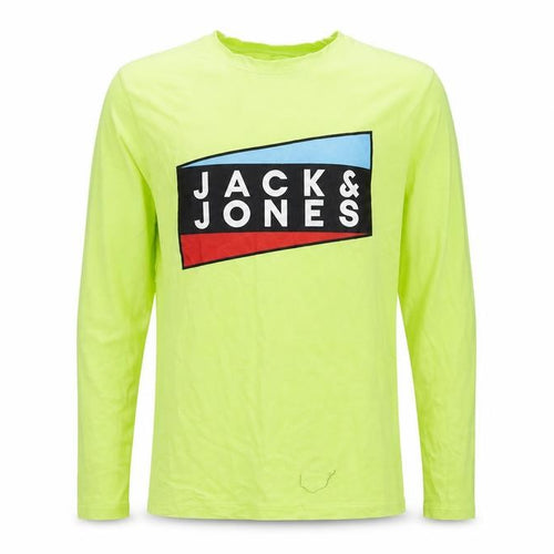 Jack & Jones Men's Green Logo Long Sleeve T-Shirt S