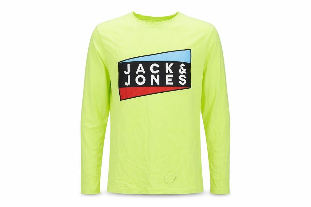 Jack & Jones Men's Green Logo Long Sleeve T-Shirt S