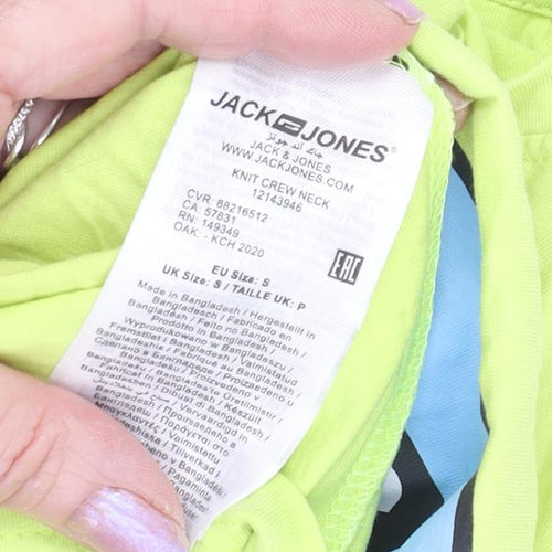 Jack & Jones Men's Green Logo Long Sleeve T-Shirt S