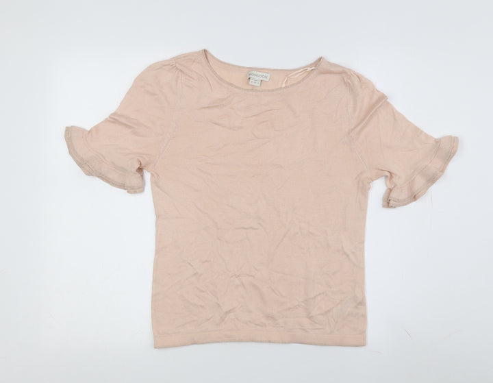 Monsoon Women's Beige T-Shirt Size 12 with Flared Sleeves