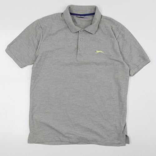 Slazenger Men's Grey Polo Medium Classic Fit