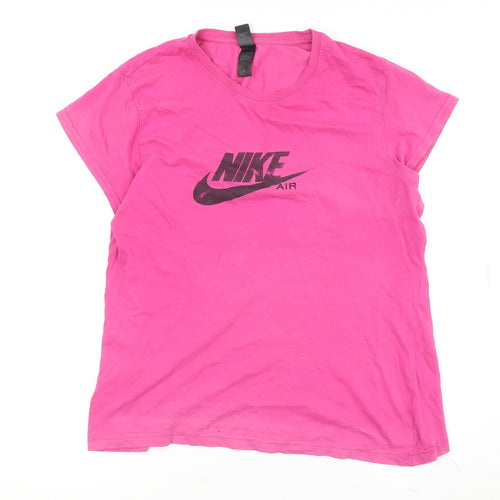 Interstate Women's Pink Basic T-Shirt, Crew Neck, Size 16