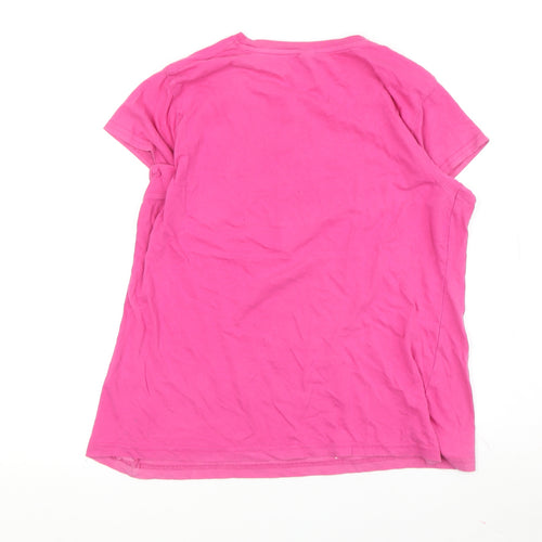 Interstate Women's Pink Basic T-Shirt, Crew Neck, Size 16