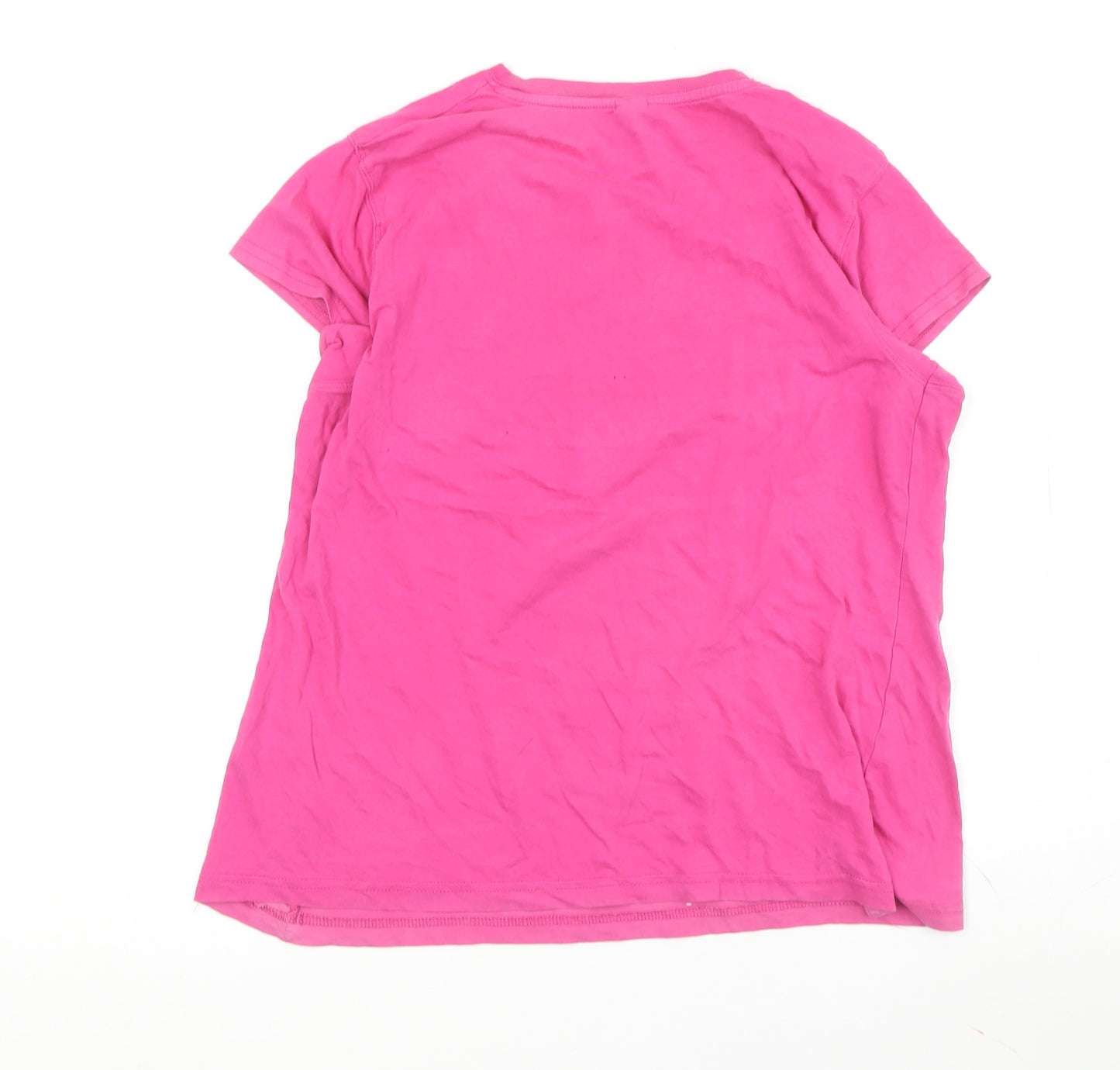 Interstate Women's Pink Basic T-Shirt, Crew Neck, Size 16