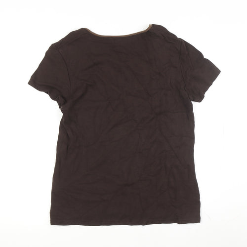Style by EWM Women's Brown M Basic T-Shirt