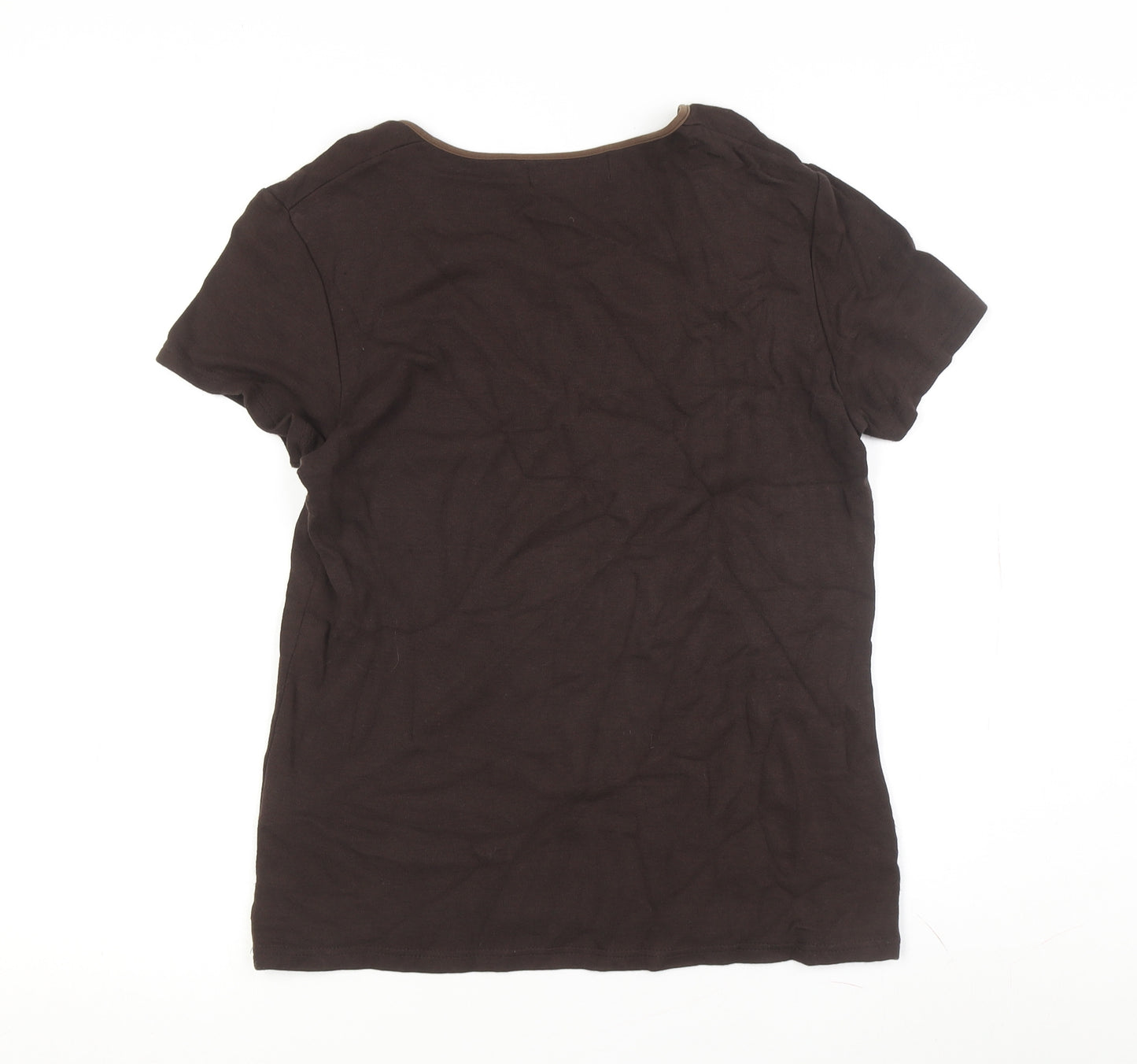 Style by EWM Women's Brown M Basic T-Shirt