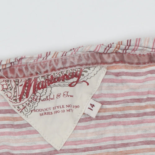 Mahogany Women's Multicoloured Striped T-Shirt Size 14