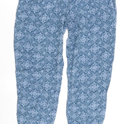 Fat Face Women's Blue Floral Jogger Trousers Size 10