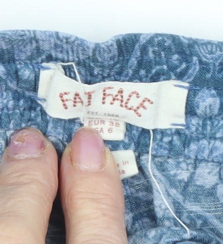 Fat Face Women's Blue Floral Jogger Trousers Size 10