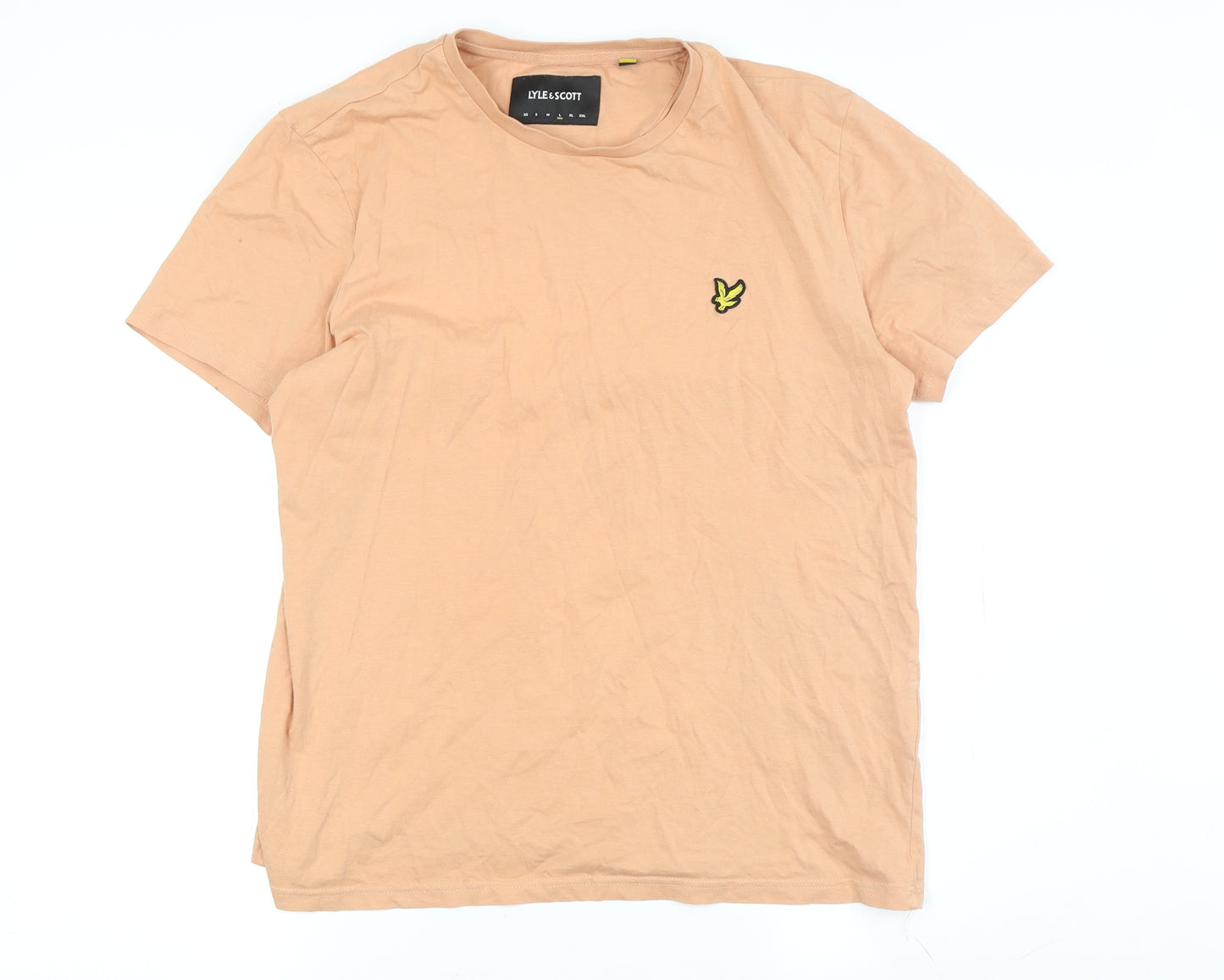 Lyle & Scott Men's Beige Cotton Logo T-Shirt Large