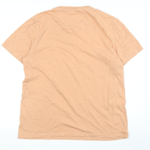 Lyle & Scott Men's Beige Cotton Logo T-Shirt Large