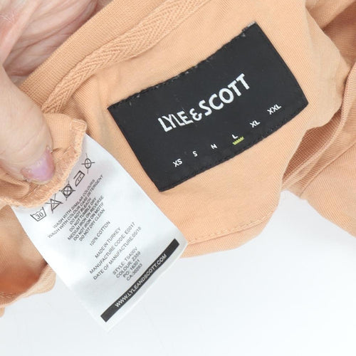 Lyle & Scott Men's Beige Cotton Logo T-Shirt Large