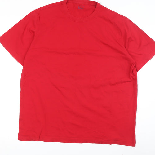 Lands' End Men's Red Cotton Crew Neck T-Shirt L