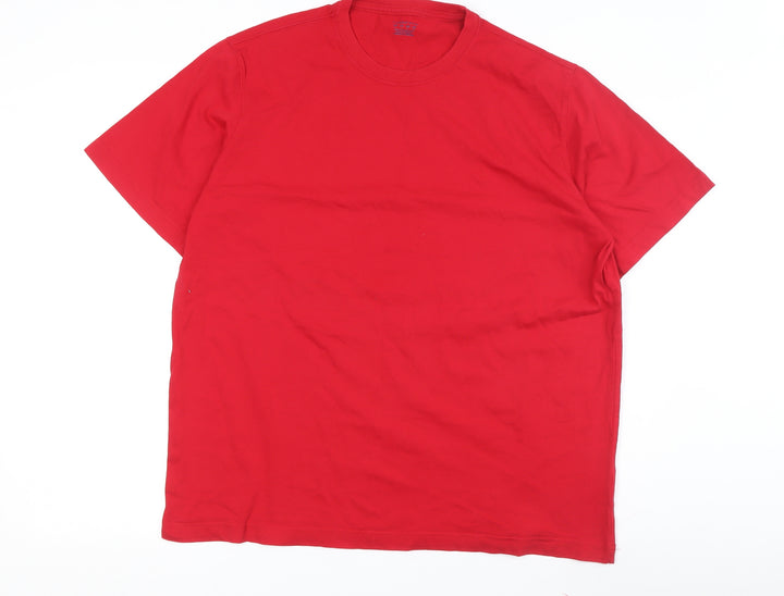 Lands' End Men's Red Cotton Crew Neck T-Shirt L