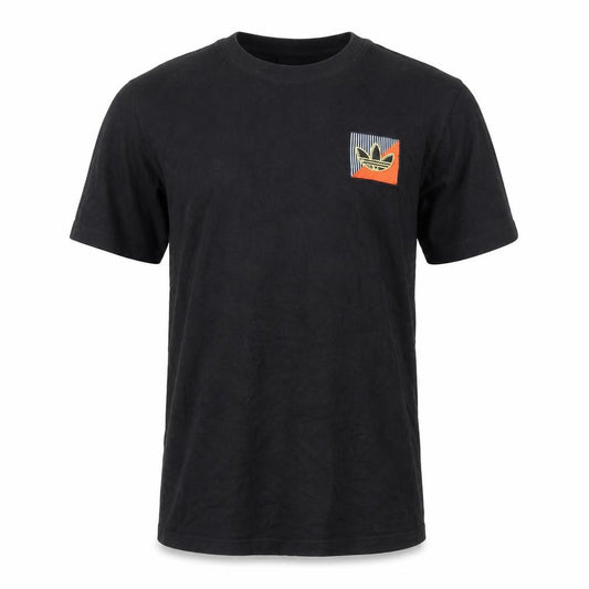 Front view of Adidas Men's Black M Crew Neck Short Sleeve T-Shirt