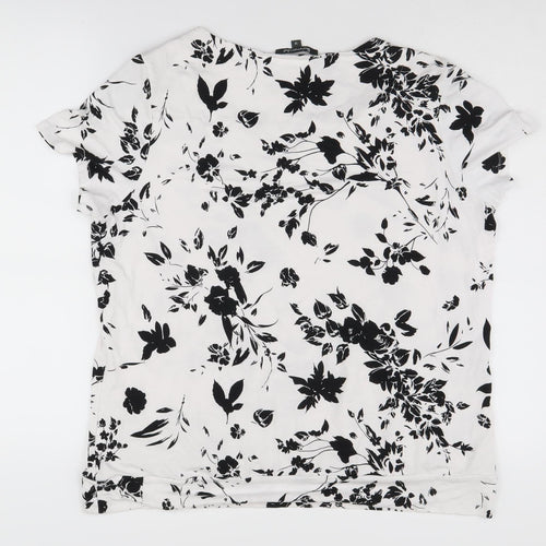 Bonmarché Women's White Floral T-Shirt Size 18