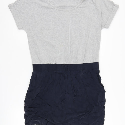 Marks and Spencer Women's Grey Navy T-Shirt Dress Size 16