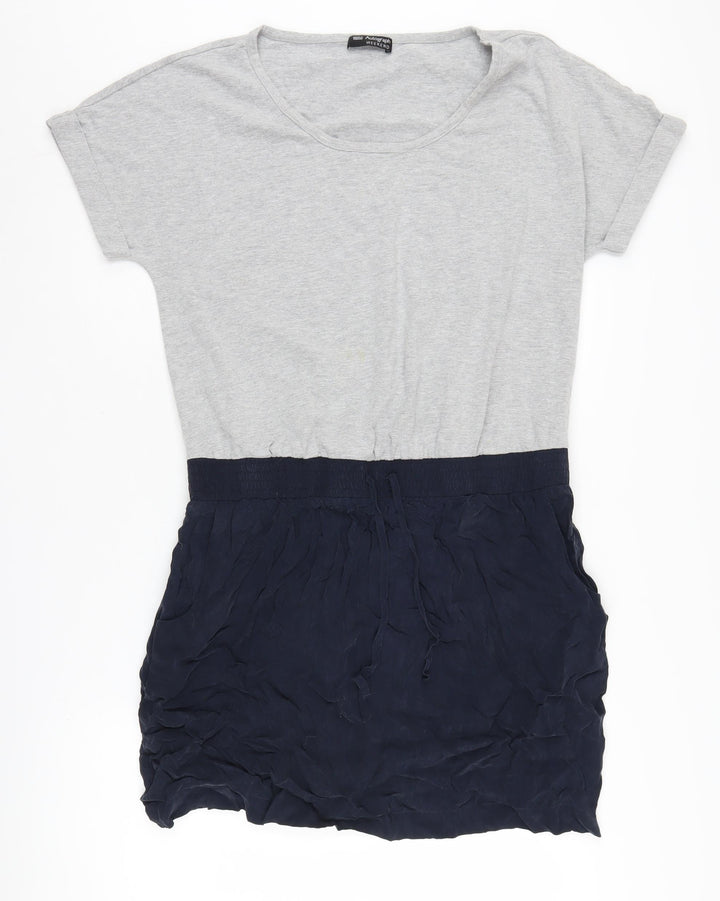 Marks and Spencer Women's Grey Navy T-Shirt Dress Size 16