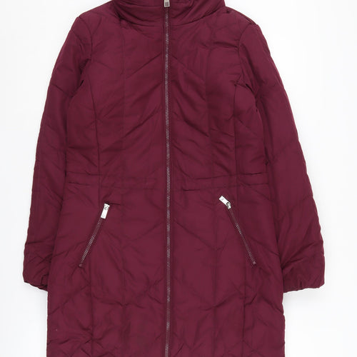 Marks and Spencer Women's Red Puffer Coat Size 8