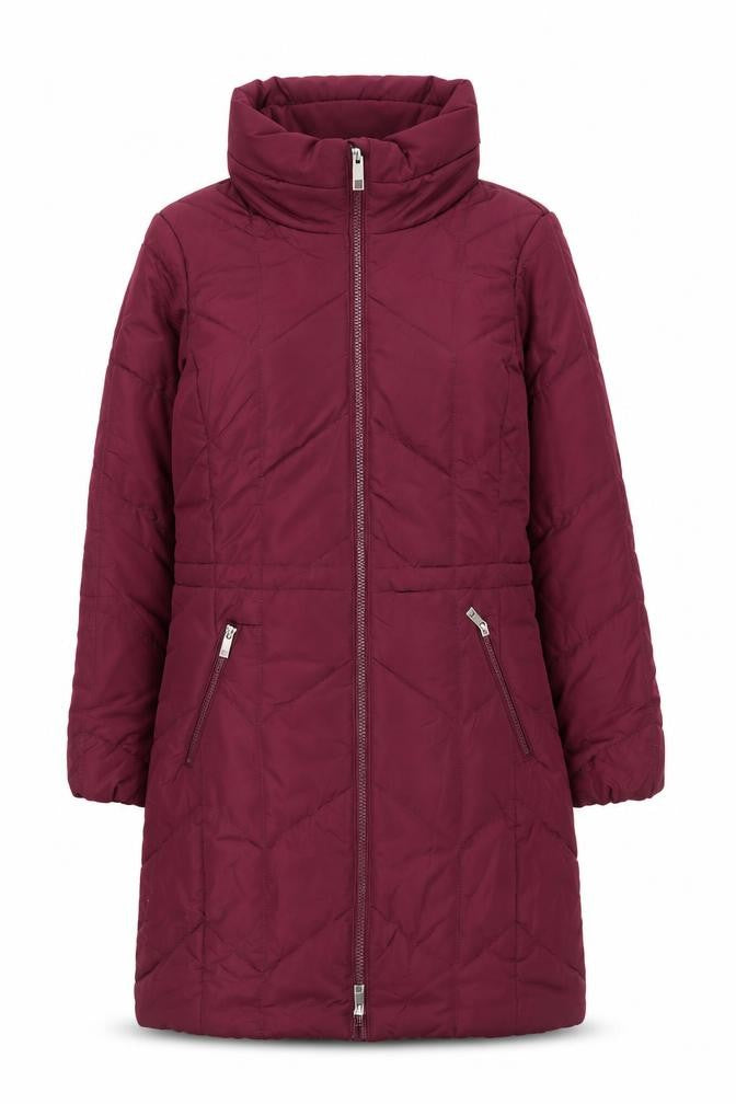 Front view of Marks & Spencer Women's Red Puffer Coat, size 8