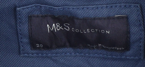 Marks and Spencer Women's Blue Military Jacket, Size 20