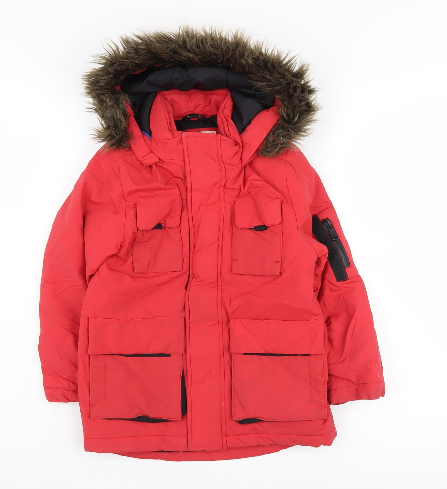Marks and Spencer Boys Red Parka Jacket 5-6 Years, Hooded