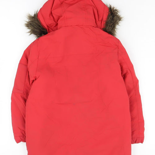 Marks and Spencer Boys Red Parka Jacket 5-6 Years, Hooded