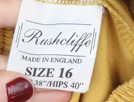 Rushcliffe Women's Yellow Straight Trousers Size 16