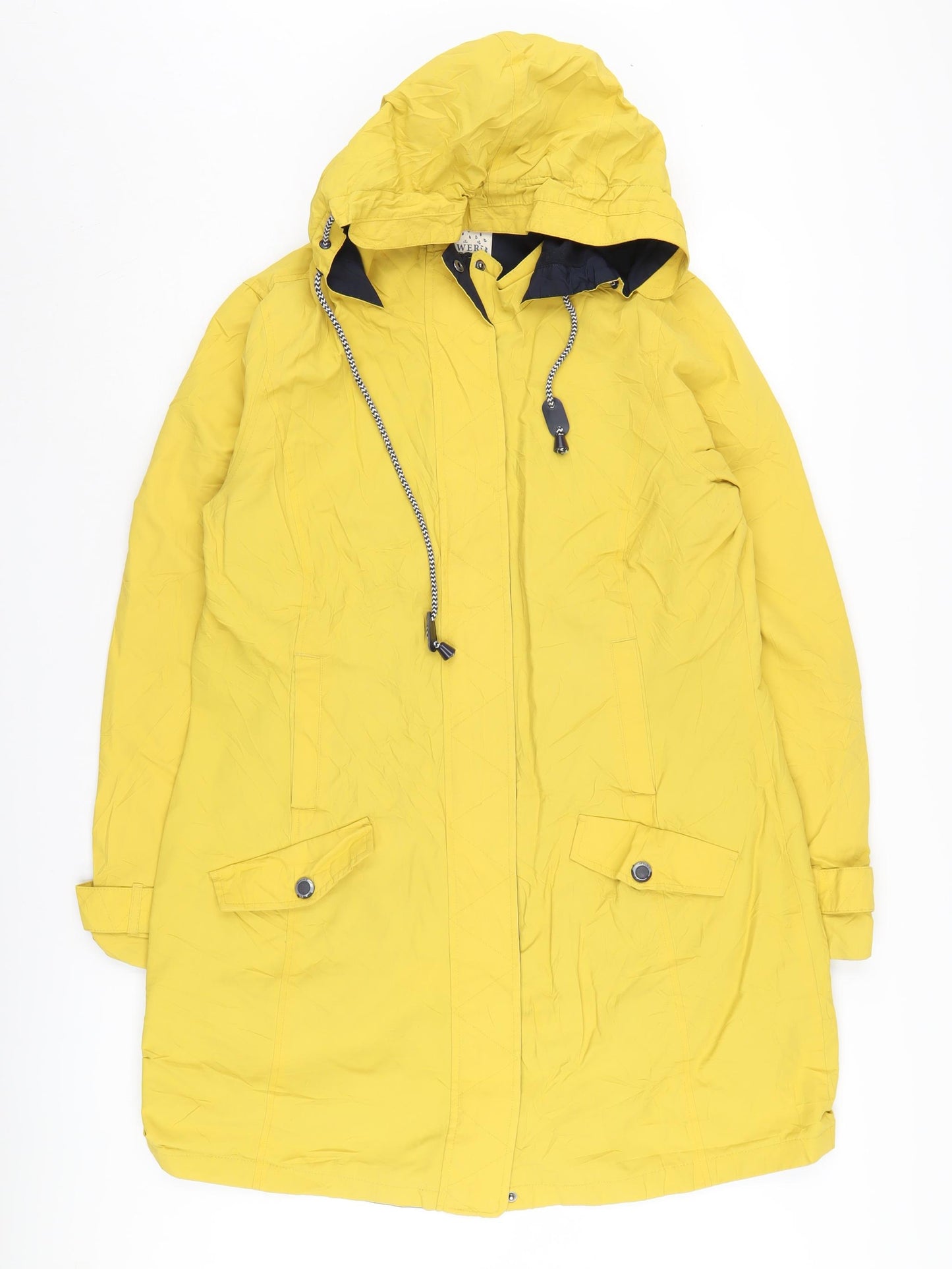 Maine Women's Yellow Long Hooded Parka Coat Size 14