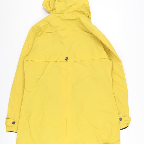 Maine Women's Yellow Long Hooded Parka Coat Size 14