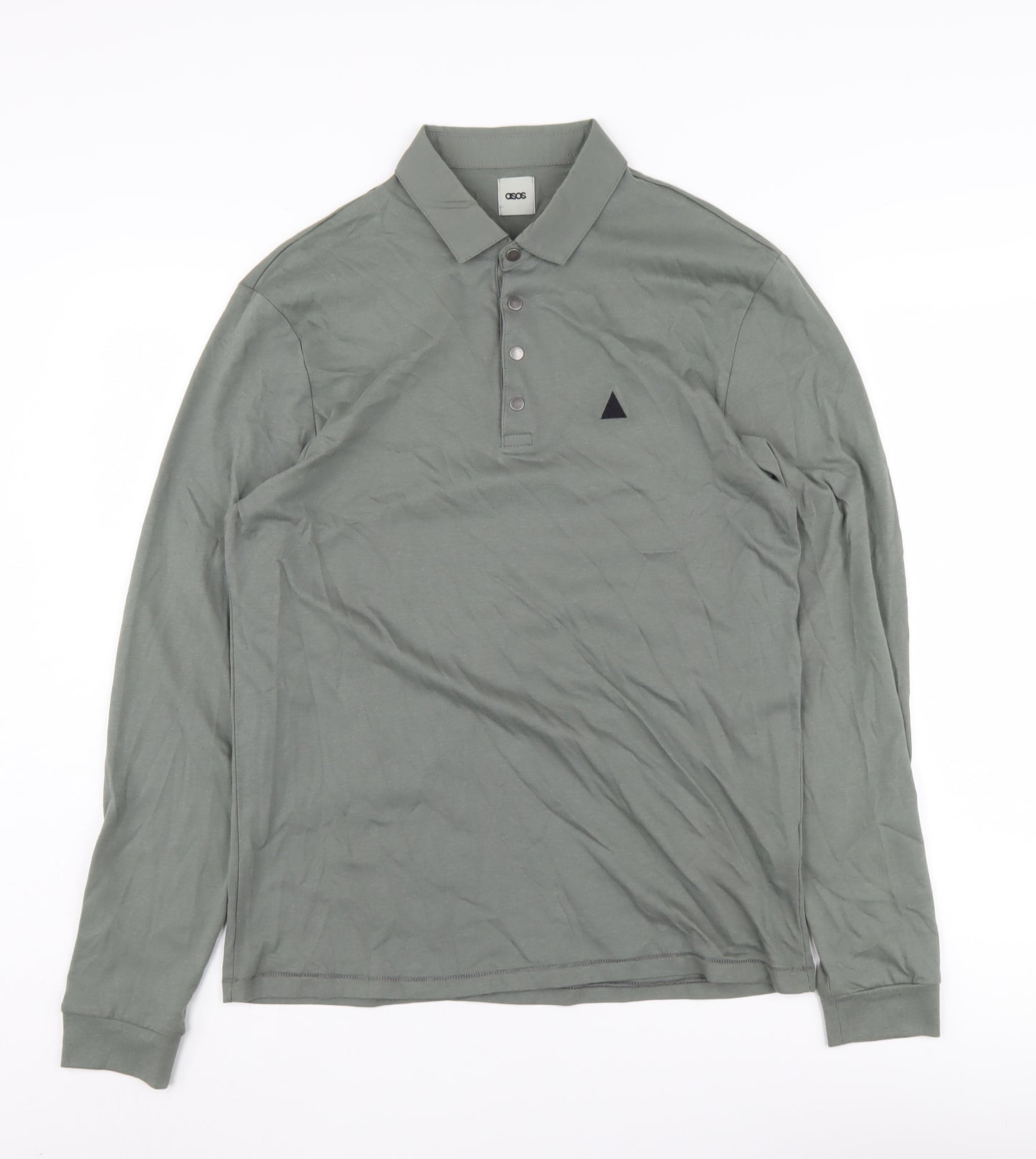 ASOS Men's Green Classic Long Sleeve Polo Shirt S