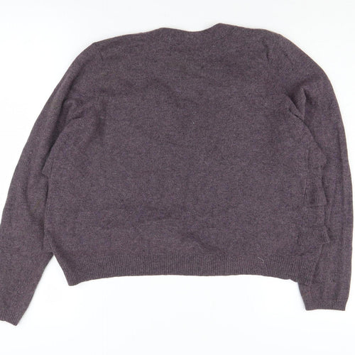 Marks and Spencer Women's Purple Ruffle Cardigan, Size 16