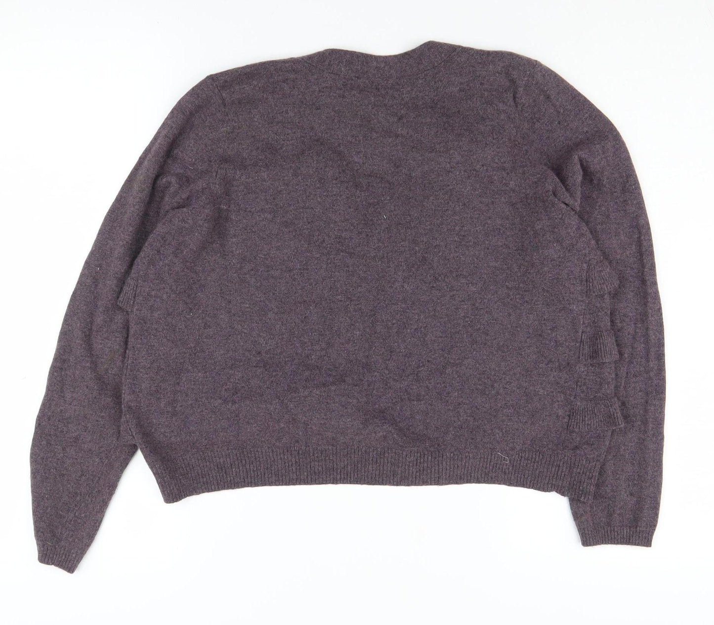 Marks and Spencer Women's Purple Ruffle Cardigan, Size 16