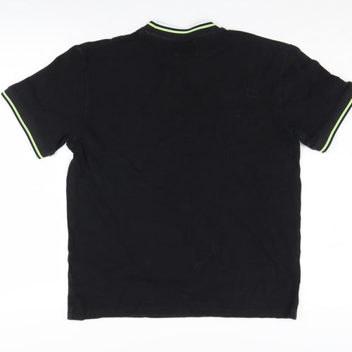 Topman Men's Black Crew Neck Cotton T-Shirt S