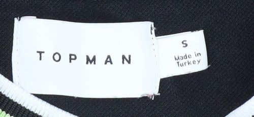 Topman Men's Black Crew Neck Cotton T-Shirt S