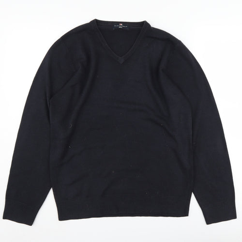 Marks and Spencer Men's Black V-Neck Jumper, Size S