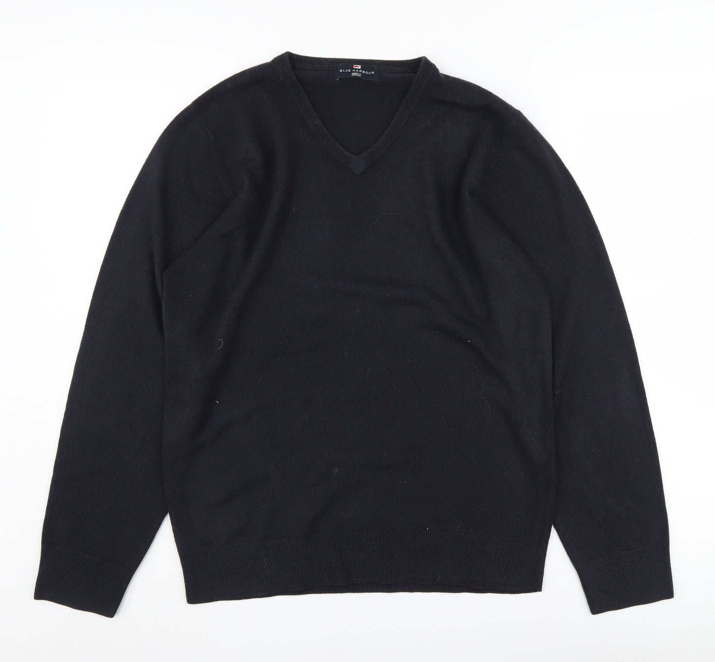 Marks and Spencer Men's Black V-Neck Jumper, Size S