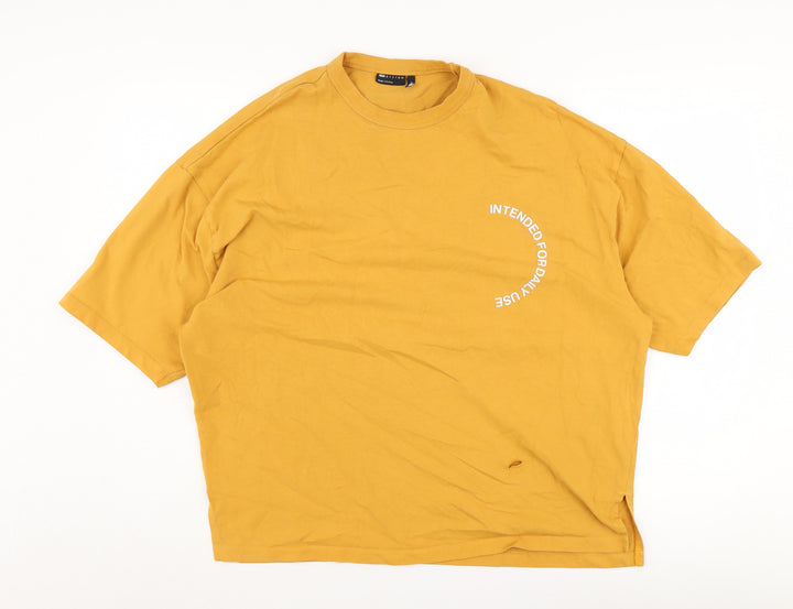 ASOS Design Men’s Yellow Short Sleeve Cotton T-Shirt S