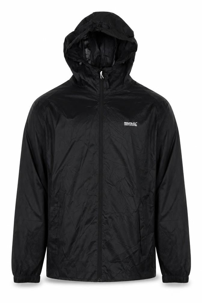 Regatta Men’s Black Hooded Windbreaker Jacket Size S